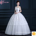 Guangzhou-Fabrik-preiswerte reine weiße Hochzeits-Kleid-Kleider-Feder-Dekoration